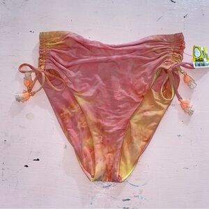Gorgeous Isabella Rose Swim Bottoms High Rise Scrunch Side Tie Dye Swimsuit